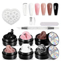 3D Gel Nail Art Kit-Solid Builder Gel for Nails 3D Sculpting Carving Building Modeling Hard Extension for Beginner DIY Salon at Home Cured Needed