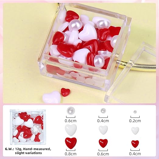 Makartt Nail Charm and Rhinestone Glue Kit, 15ml Gel with Preals Rhinestones Gems 3D Art Bowknot Heart Decor Acrylic Supply for Nails Techs DIY