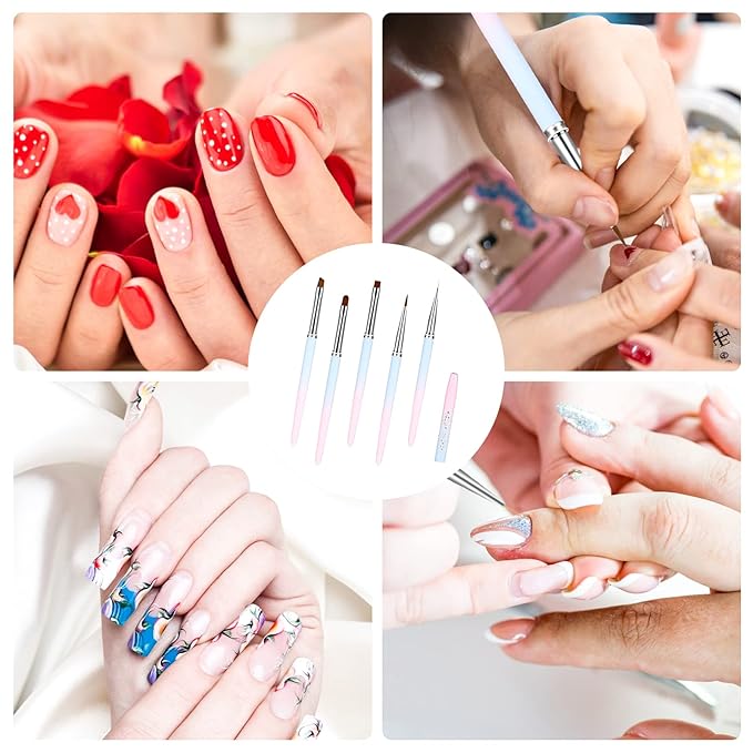 Clean Up Nail Brush, 5pcs Nail Polish Remover Brush Fingernail Clean Up Brushes for Cleaning Gel-Nail Polish