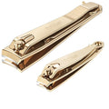 Nail Clipper Set, Sturdy Stainless Steel Fingernails & Toenails Clippers & Nail File, Sharp Effortless Fingernail Toenail Trimmer, Portable Nail Cutter for Women Men（Golden）