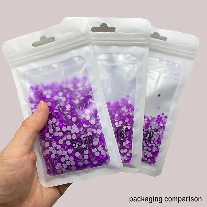 Flatback Glass Rhinestones,Bedazzler Gems 1440pcs Non Hotfix Crystal Rhinestones for Nail Charms Crafts Clothes Tumblers,Dk.Amethyst Neon,SS10