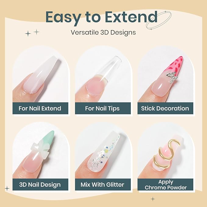 White 3D Molding Gel for Nails Art Non-Stick Hand Solid Builder Gel Hard Nails for Extension Carving Sculpting Beauty Charms for Beignner and Salon DIY