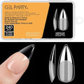 GELPARTY Soft Gel Nail Tips Medium Stiletto - 240 Pcs Pre-Buffed Matte Full Cover Tips - No Filing Needed, Soak Off Gel Extension System - Clear False Nails (12 Sizes)
