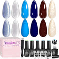Beetles Cat Eye Gel Polish – Glamorous Metamorph 6 Color Gel Nail Polish Set, Blue Brown Pearl with Magnet Soak Off Uv LED for Salon Manicure Art DIY Back to School Nails