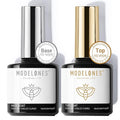 modelones Gel Nail Polish Top Base Coat, 2 PCS Clear High Glossy Long Lasting Soak Off Home Salon DIY Manicure Gift for Women