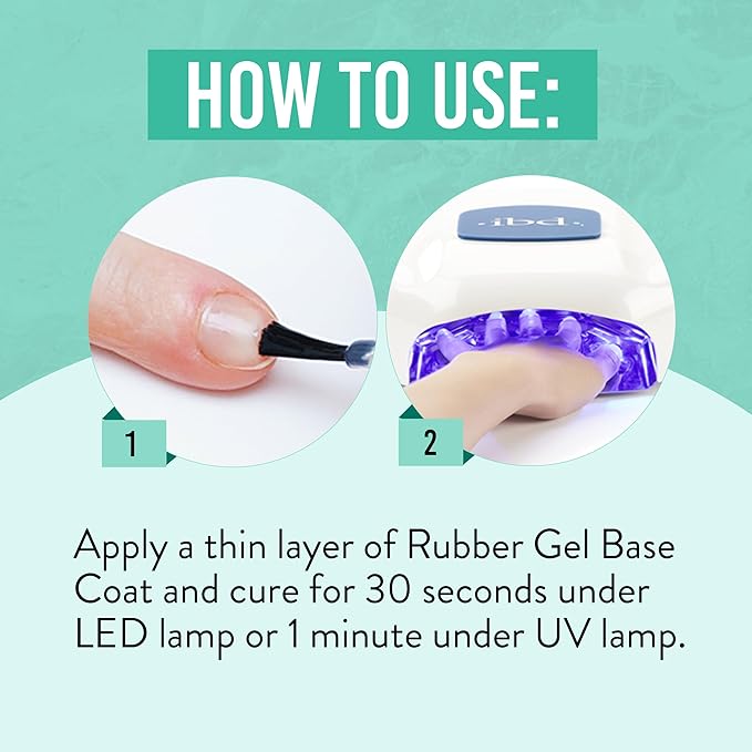 IBD Rubber Base Gel Nail Polish, Base Coat – Clear Soak-Off Builder Gel for Nails Strengthening & Breakage Prevention, 0.5 fl oz