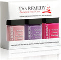 Dr’s Remedy 3 Pack Nail Polish Kit - Hop To It, Be Hopeful Trio - Non Toxic and Organic All Natural Enriched Nail Strengthener - HOPEFUL Hot Pink/RESILIENT Rose/AMITY Amethyst