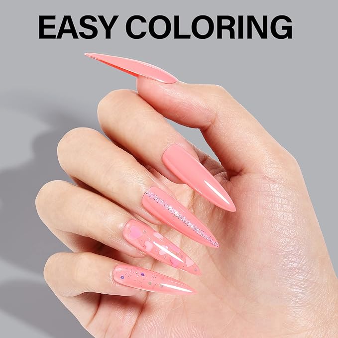 AILLSA Long Stiletto Nail Tips - Upgraded Matte Gel Full Cover Nails Tips No Filed, 240Pcs Pre-shaped Gelly Tips Acrylic Clear False Press On Soft Nail Tip for Soak Off Nail Extension 10 Sizes