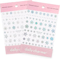 Daily Charme Christmas Holiday Bejeweled Holographic Snowflake Self-Adhesive Xmas Winter Holiday Nail Art Stickers Decals for Women Girl DIY Manicure Sticker Nail Accessories