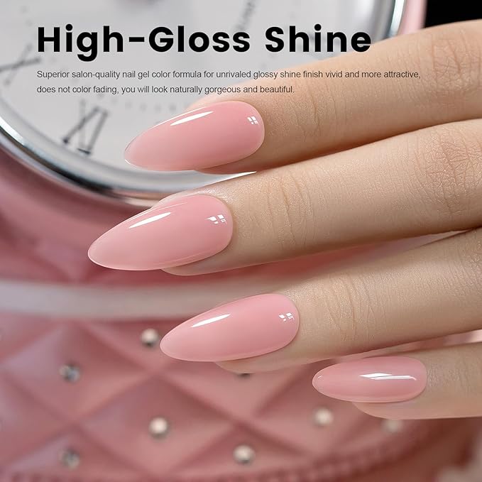 RARJSM Rubber Base Coat Gel Polish Nude Rose Pink Skin Tone Rubber Base Gel for Nails Natural Nude Color French Manicure Extend Gel Soak Off Curing Requires Single Bottle 15ml Salon Home DIY Use