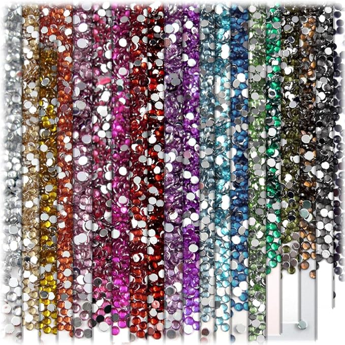 The Crafts Outlet 5,000pc Rhinestones Round 2mm Tiny for Nails - Flatback Olive Green