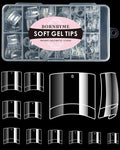 Short Square French Nail Tips, BORNBYME 120 PCS Clear False Nails Acrylic Nails Tips Half Cover Nail Extenison Tips Gel Nail Tips Acrylic False Nail Tips