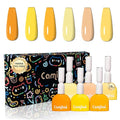 6pcs 15ml Hema Free Tpo Free Yellow Gel Nail Polish Soak Off UV/LED Gel Polish Set Yellow Nail Art Set for Women, Professional Salon DIY Manicure Kit with High Pigment & Long Lasting Effect D