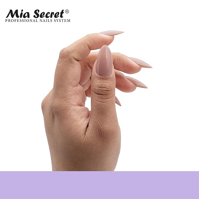 Mia Secret Soak off Soft Gel Nail Tip MADE IN USA for Salon and DIY (Cover Piel Canela, Almond)