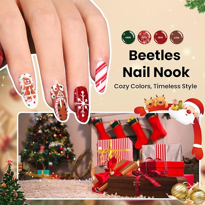 Beetles Gel Nail Polish Gift Set– Valentines Kaleidoscope 100 Vibrant Colors with Base & Top Coats Glitter Matte Glossy Finishes Cat Eye Pearl Nail Polish Nail Art Gift for Women Salon Home DIY Use