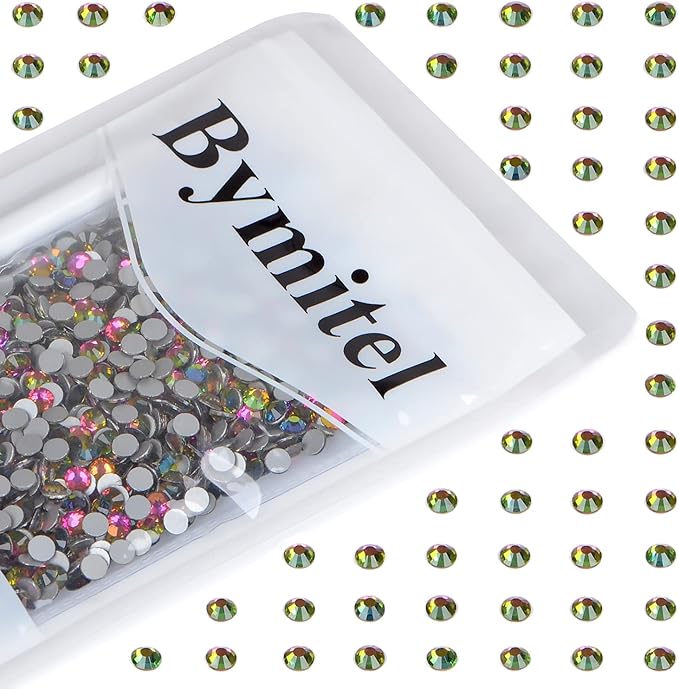 1440PCS Art Nail Rhinestones Non Hotfix Glue Fix Round Crystals Glass Flatback for DIY Jewelry Making with one Picking Pen (ss20 1440pcs, Vitrail Medium)