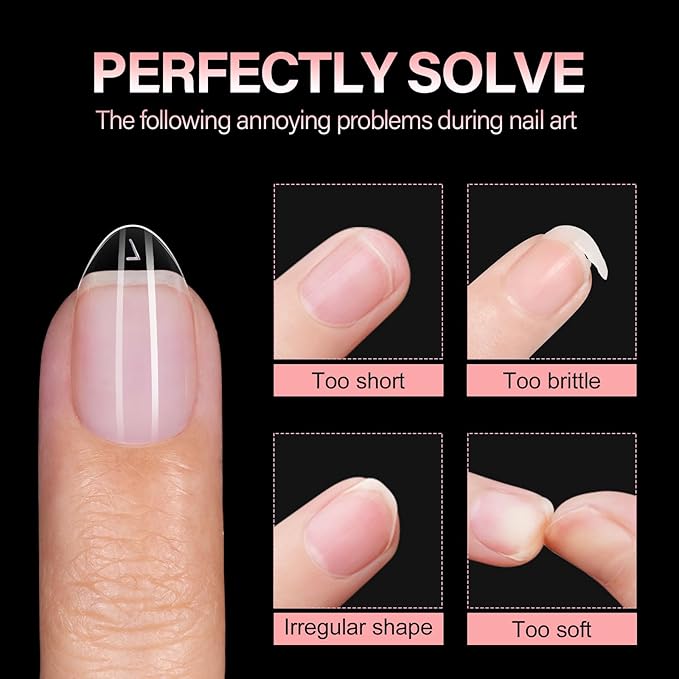 AILLSA Extra Short Almond Nail Tips for DIY Beginners - 12 Sizes 120pcs Half Matte False Nail Tips Pre-shaped Short Nails Tips, Acrylic Fake Press on Nails Extension