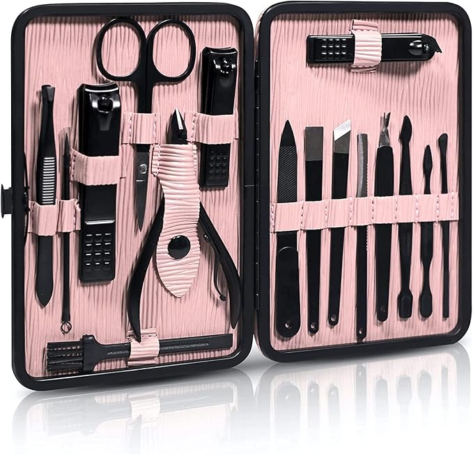 Manicure Kit for Women - Complete Nail Care Set with Toenail Clippers for Thick Nails - Ideal for Seniors - Professional Nail Nippers & Clippers - Perfect for Home Use