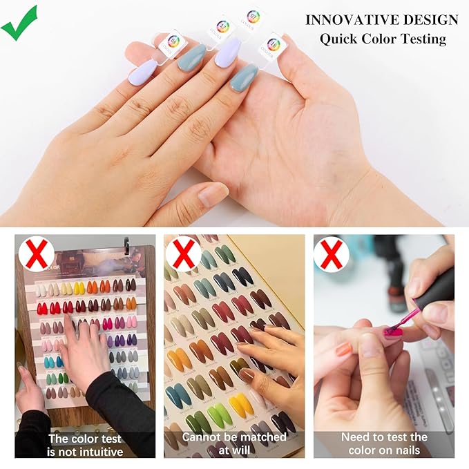 120 Magnetic Nail Color Book,Leather Magnetic Color Display Book with 120 Magnetic Tips & 1-120 Number Labels,Perfect for Nail Polish Nails Art Design(Grey)