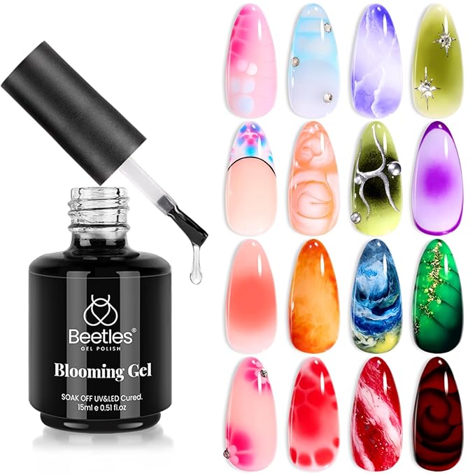 Beetles Jelly Gel Nail Polish Set & Beetles Nail Blooming Gel 15ml Clear Uv Led Blossom Gel Polish