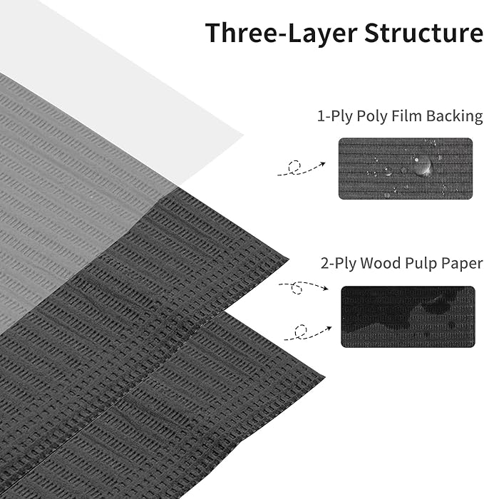 50PCS Disposable Nail Mats, Foldable Nail Paper Towels, 13"x18" Table Acrylic Nail Practice Sheet, 3 Ply Waterproof Clean Nail Table Mat for Salon, Manicure Tattoo, Nail Art Accessories (Black)