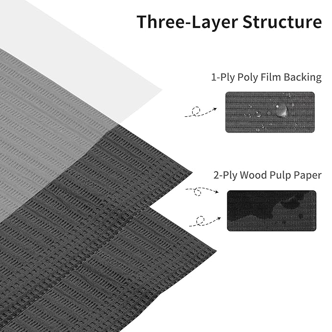 240pcs Disposable Nail Mats Foldable Nail Paper Towels, Table Acrylic Nail Practice Sheet, 3 Ply Waterproof Clean Nail Table Practice Mat for Salon Manicure Tattoo,Nail Art Accessories 13"x18" (Black)