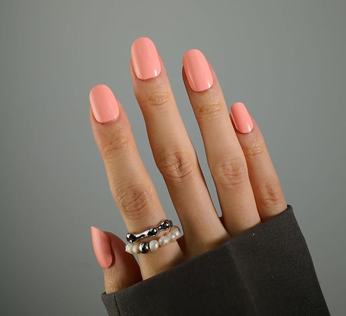Nail Polish Strips, 32PCS Salon Quality Wraps, Long Lasting Gel Nail Stickers for Women Easy Apply& Remove (Rose Pink)