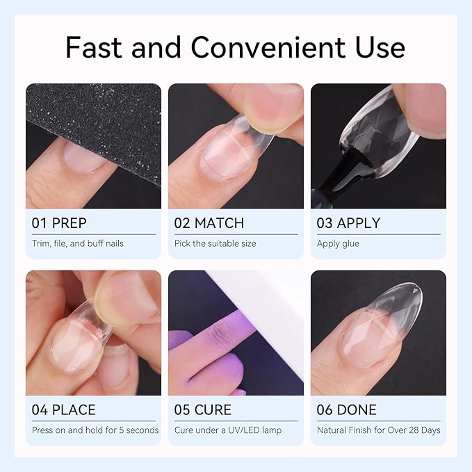 Makartt Medium Almond Soft Gel Nail Tips: 120pcs 3D Diamond-Shaped Fake Nails Extension, 12 Sizes Full Cover Clear Press-On Tip, Natural Rhombus Lattice, Suit for Chrome Nail Powder