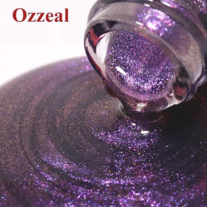 Clear Grey Iridescent Glitter Gel Nail Polish - Sparkle Shimmer Summer Rainbow Soak Off LED UV Gel Nail Polish for Art DIY Manicure - 15ML