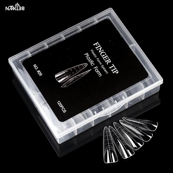NMKL38 120PCS Dual Nail Forms 12 Sizes Extension Poly Nail Gel Full Cover Nail Molds