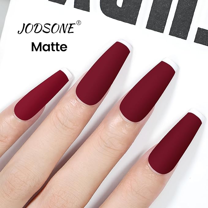 JODSONE 18ml Burgundy Red Gel Polish Dark Red Gel Nail Polish Deep Red Color High Gloss Soak Off U V Light Nail Manicure Salon DIY at Home