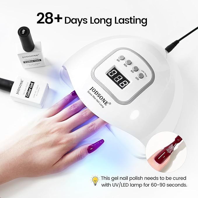 JODSONE 18ml Burgundy Red Gel Polish Dark Red Gel Nail Polish Deep Red Color High Gloss Soak Off U V Light Nail Manicure Salon DIY at Home