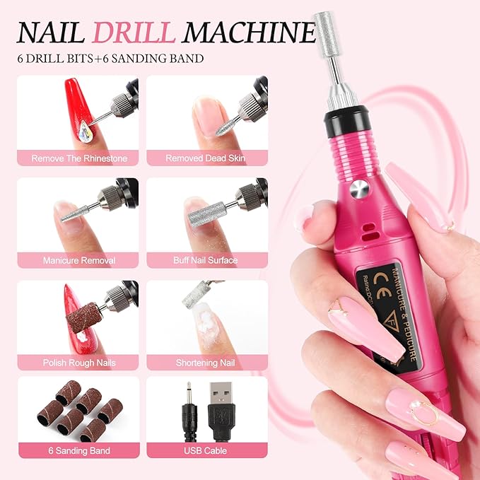 Peacecolor Acrylic Nail Kit for Beginners with Everything ,Professional Nail Kit Acrylic Set with Drill U V Light 21Pc Glitter Powder Gel Polish Decorations Gel Nail Gift Set for Home Salon