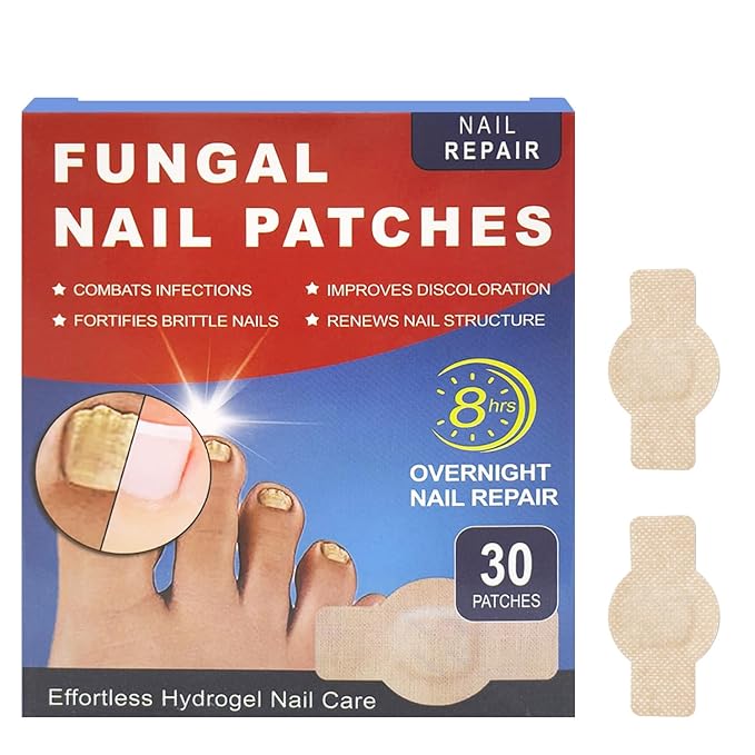30 Pcs Extra Strength Nail Repair Patches - Overnight Renewal for Damaged, Discolored & Thickened Toenails & Fingernails for Men and Women