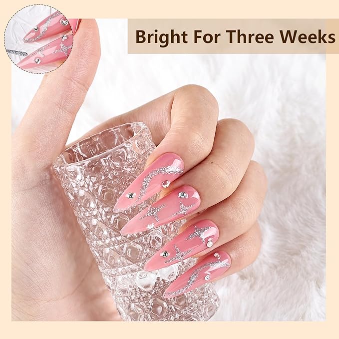 JODSONE Glitter Silver Swirl Nail Art Liner Gel Polish,10ml Classic Color 3D Nail Art Pens Effect Nail Print Design with Thin Brush for French Tips Manicure Painting DIY at Home - LX02