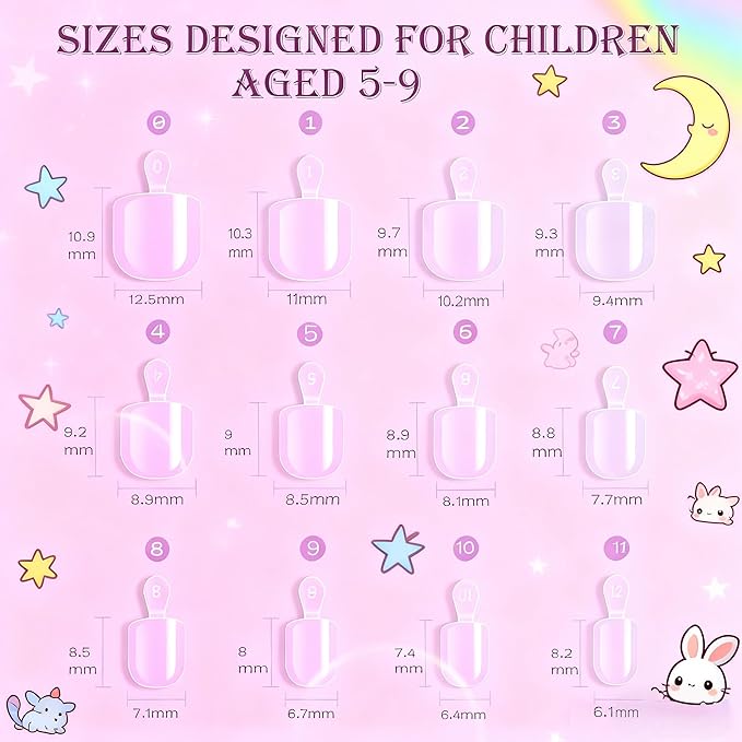 360Pcs Super Extra Short Kid Nail Tips,Soft Gel Nail Tip Pre-Shaped Press On Nails For Kids,Clear Acrylic Half Matte Full Cover Fake Nail For Kids On 12sizes,7-10 Years Girl