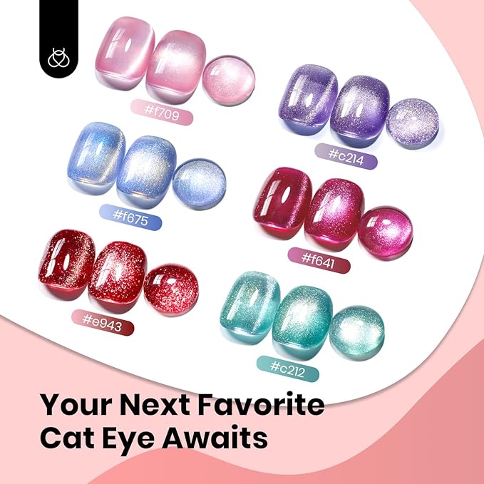 beetles Gel Polish Ruby Red Cat Eye Gel Nail Polish - 15ML Valentine's Day Red Cat Eye Glitter Gel Polish Magnetic Shimmer Effect Soak Off UV French Nail Art Design Salon DIY Manicure Gifts for Women