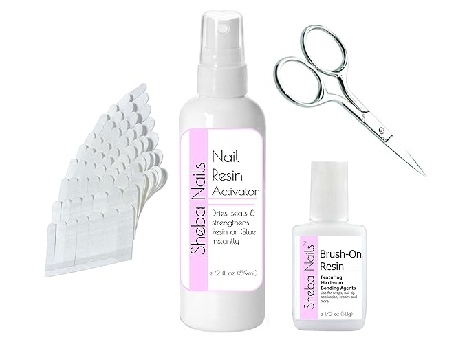 SHEBA NAILS Brush On Resin Precut Silk Nail Wrap Starter Kit