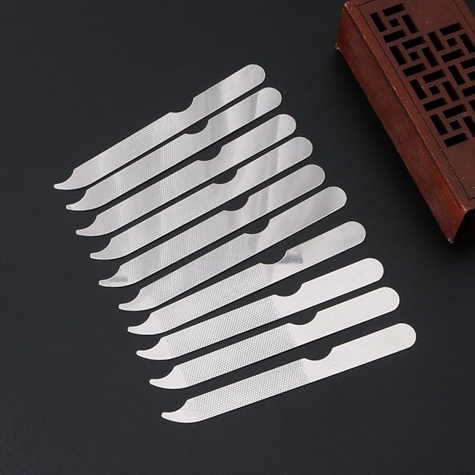 Parts Express Stainless Steel Metal Nail File, Double Side Fingernail Toenail Files Metal File Buffer Fingernails Toenails Art New Pedicure Tool for Salon and Home Manicure Files (F, 10)
