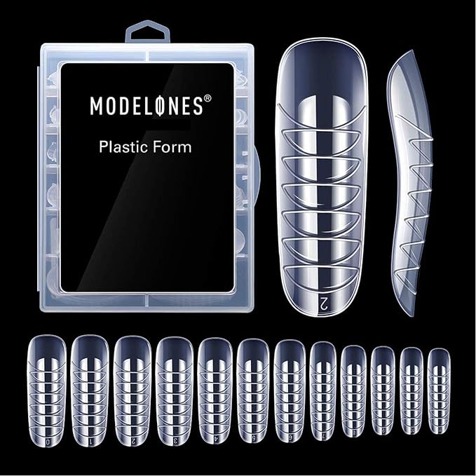 MODELONES Poly Extension Gel Dual Nail Form 120pcs Coffin Nails Clear Ballerina Nail Tips Full Cover