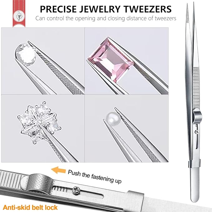 Rhinestone Picker Tool, 4Pcs Dual-head Dotting Tools with 20pcs Clay, Precision Jewelry Tweezers and Diamond Tray, Nail Art Pen for Pick Up Stone, Crystals, Gems, Charms, Diamond Painting