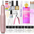 Acrylic Nail Kit with Drill 120ml Liquid Powders Base Coat Top Coat Primer with everything Nails Kit Acrylic Set Manicure Tools Salon DIY