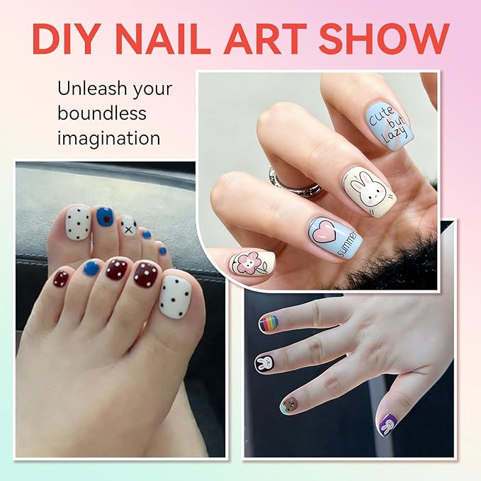 12 Colors Nail Art Pens Set, 3D Nail Polish Pens, Double-ended Nail Markers, Quick-Drying Acrylic Paint Markers, Drawing Painting Dotting Liner for DIY Nail Design, Home & Salon Manicure Tools