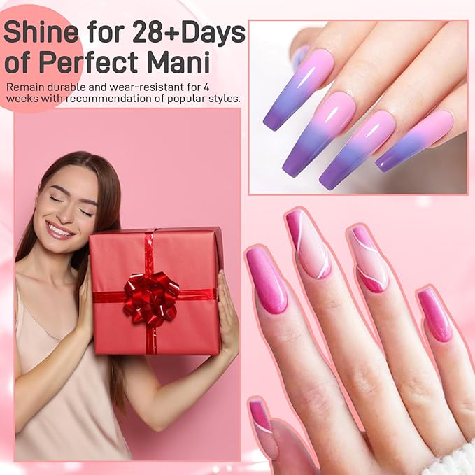 Gel Nail Polish Kit with U V Light 66 Colors Gel Nail Polish with Base and Matte/Glossy Top Coat Nail Gel Polish Soak off Manicure Accessory Tools Suitable for All Seasons