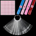 Clear Nail Swatch Sticks with Number Stickers, 50 Pcs Squoval Nail Sample Swatches for Gel Polish Color Display Practice Nails muestrario de colores para uñas Manicure Supplies