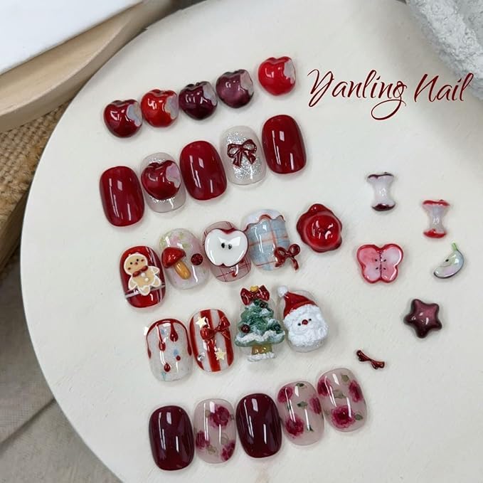ADHERE Red Gel Nail Polish Set 12ML- 5 Colors Popular Gel Polish Cat Eye Magnetic Gel Burgundy Red Christmas Nail Gel Polish Soak Off LED Kit Manicure Salon DIY Nails Gift For Women ﻿