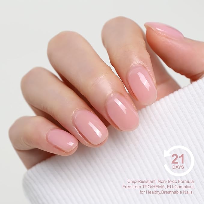 Rubber Builder Base Gel, TPO Free Hema Free, Strengthener For Fragile Thin nails, Thickening & Repair LED UV Curing Needed, Jelly Pink