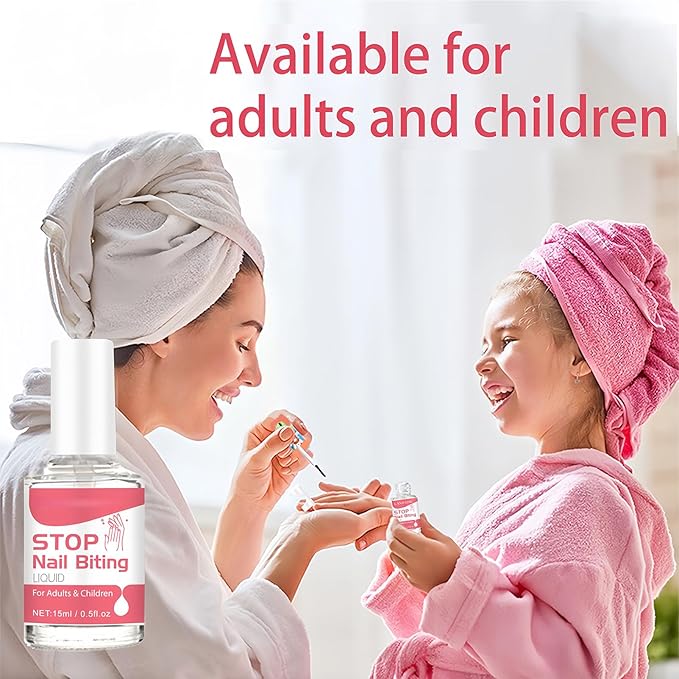Bitter Nail Polish for Adults & Kids, Stop Thumb Sucking & Nail Biting Habit, Anti Nail Polish Solution, Nail Care Deterrent Formula 15ml / 0.5 fl oz