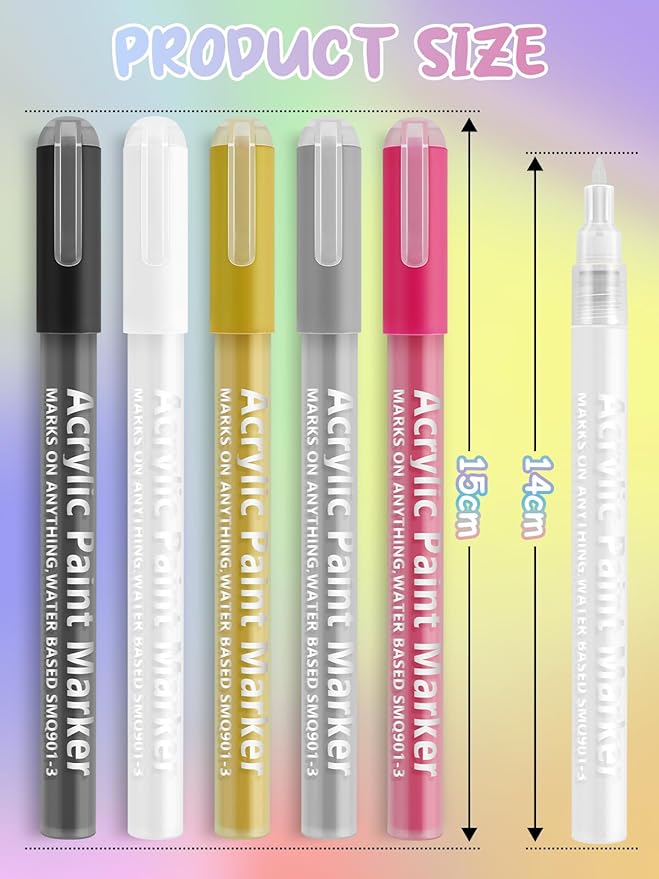 EBANKU Nail Art Pens, 3D 0.7MM Nail Polish Pens Quick-Drying Nail Art Markers Acrylic Paint Pens Nail Point Dotting Liner Pen Tools for Home & Salon Nail DIY（White）