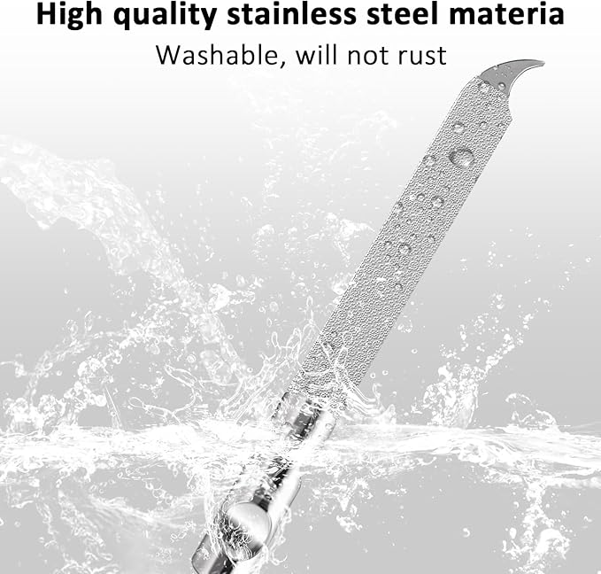 Metal Nail Files for Natural Nails, Mabor Stainless Steel Fingernail File with Pointed Tip Professional Double Sided Curved Nail Filer for Nails Travel Nail File with PU Leather Case